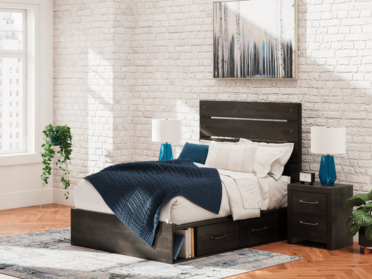 Signature Design by Ashley® Hollivern  Panel Bed With Storage at   Contempo Furniture  Contempo Furniture Hollivern  Panel Bed With Storage Signature Design by Ashley®.