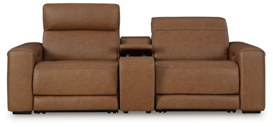 Signature Design by Ashley® Magic Man 2-Piece Power Reclining Sectional Loveseat with Console at   Contempo Furniture  Contempo Furniture Magic Man 2-Piece Power Reclining Sectional Loveseat with Console Signature Design by Ashley®.