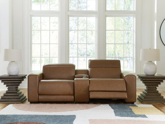 Signature Design by Ashley® Magic Man 2-Piece Power Reclining Sectional Loveseat with Console at   Contempo Furniture  Contempo Furniture Magic Man 2-Piece Power Reclining Sectional Loveseat with Console Signature Design by Ashley®.