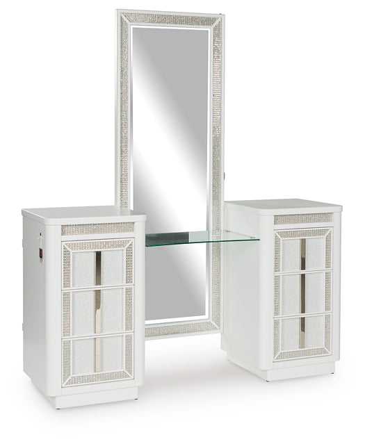 Signature Design by Ashley® Chalanna Vanity with Mirror at   Contempo Furniture  Contempo Furniture Chalanna Vanity with Mirror Signature Design by Ashley®.