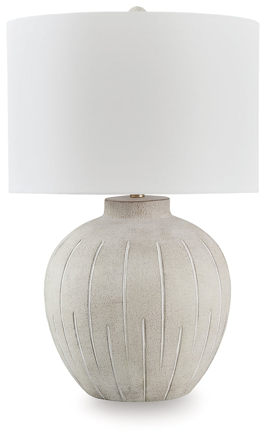 Signature Design by Ashley® Calbert Poly Table Lamp (1/CN) at   Contempo Furniture  Contempo Furniture Calbert Poly Table Lamp (1/CN) Signature Design by Ashley®.