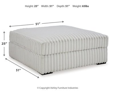 Stupendous Oversized Accent Ottoman - Gray Accent Ottoman modern furniture Contempo Furniture