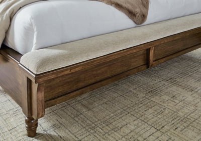 Sturlayne California King Upholstered Panel Bed - Dark Brown Upholstered Bed modern furniture Contempo Furniture