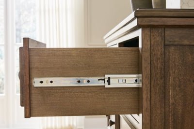 Sturlayne Dresser and Mirror - Dark Brown Dresser &amp; Mirror modern furniture Contempo Furniture