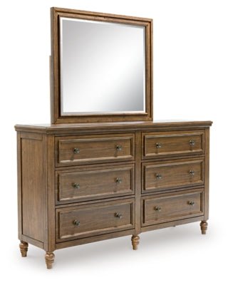 Sturlayne Dresser and Mirror - Dark Brown Dresser &amp; Mirror modern furniture Contempo Furniture