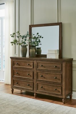 Sturlayne Dresser and Mirror - Dark Brown Dresser &amp; Mirror modern furniture Contempo Furniture