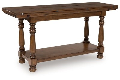 Sturlayne Flip Top Sofa Table - Dark Brown Sofa Table modern furniture Contempo Furniture