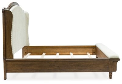 Sturlayne King Upholstered Panel Bed - Dark Brown Upholstered Bed modern furniture Contempo Furniture