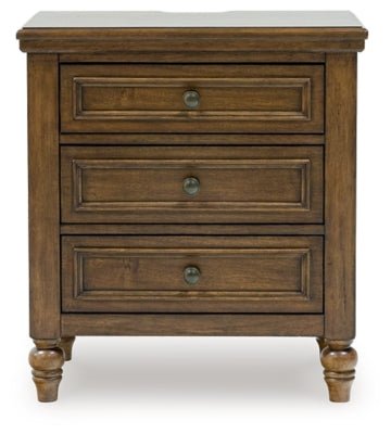 Sturlayne Nightstand - Dark Brown Nightstand w/ Charging Station modern furniture Contempo Furniture