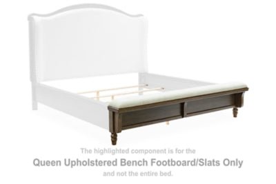 Sturlayne Queen Upholstered Bench Footboard/Slats - Dark Brown Footboards modern furniture Contempo Furniture