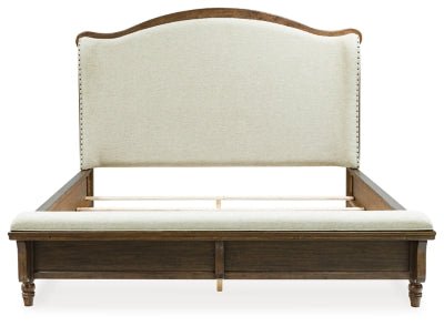 Sturlayne Queen Upholstered Panel Bed - Dark Brown Upholstered Bed modern furniture Contempo Furniture