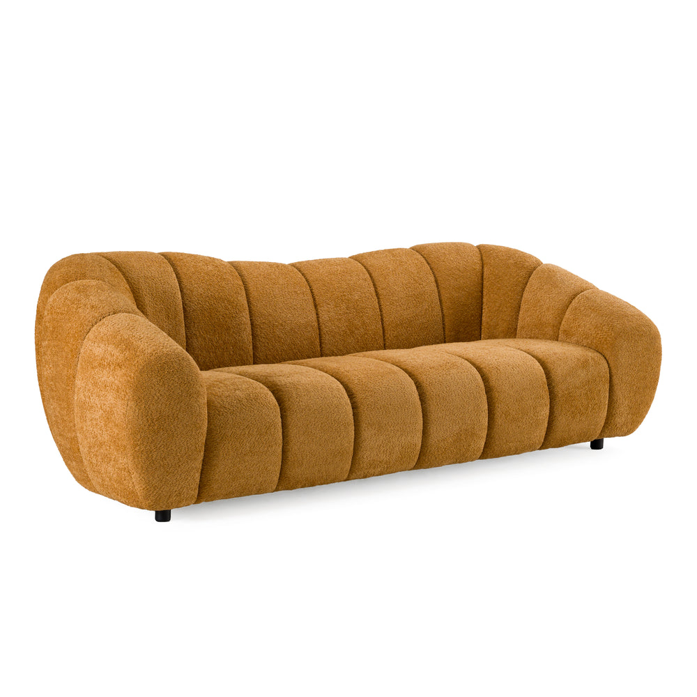 Suki - Modern Camel Fabric Sofa - View 2