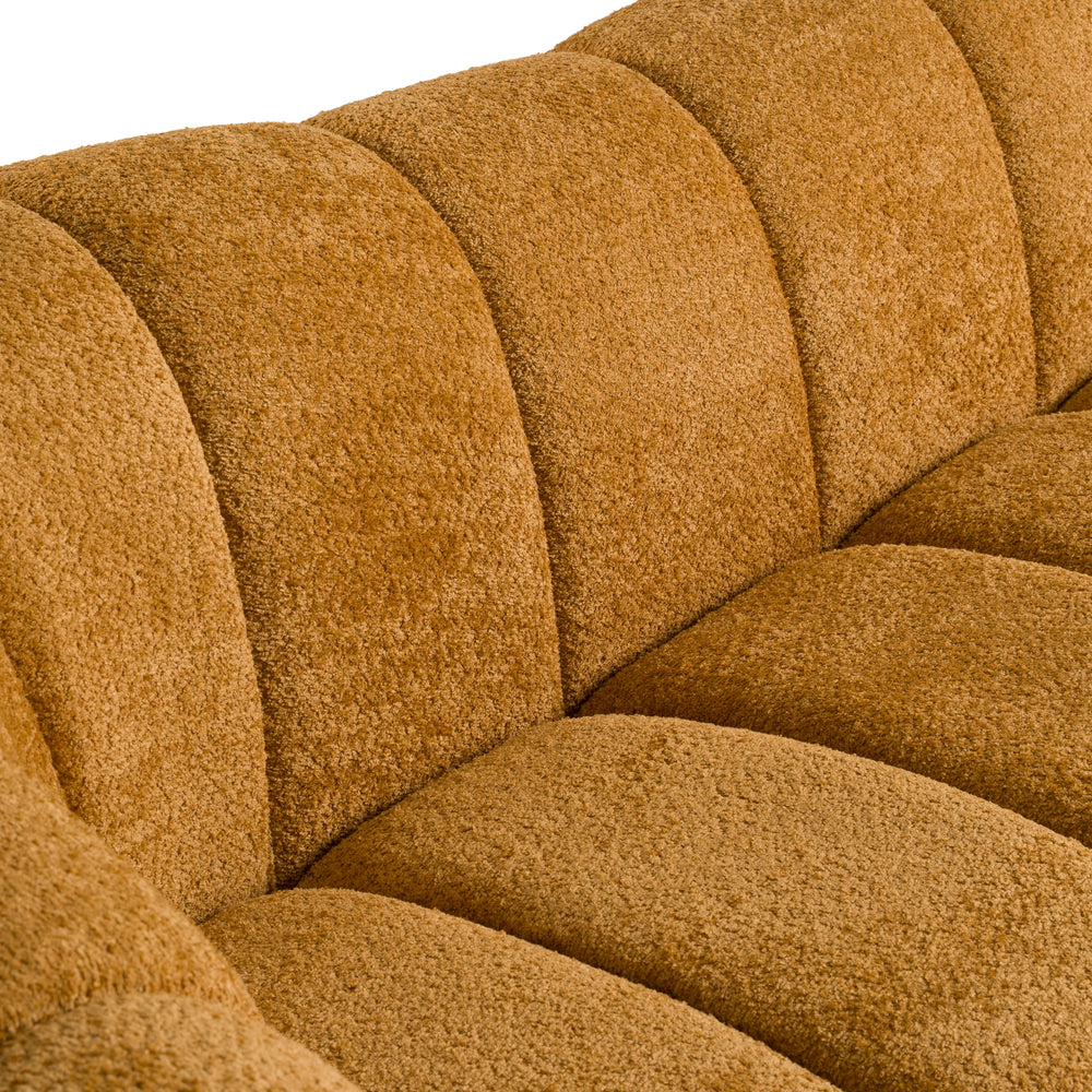 Suki - Modern Camel Fabric Sofa - View 4