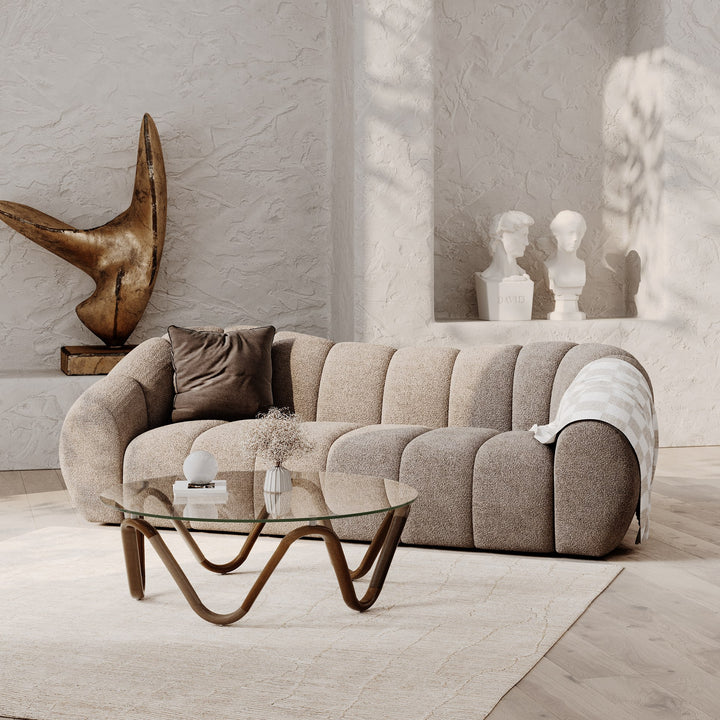 Suki - Modern Taupe Fabric Sofa