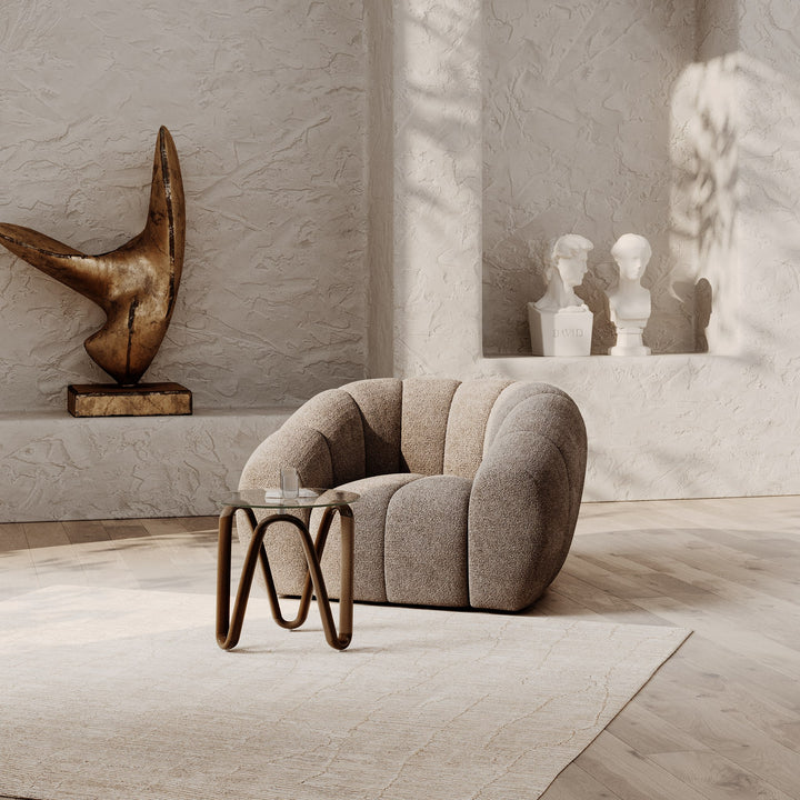 Suki - Modern Taupe Fabric Lounge Chair