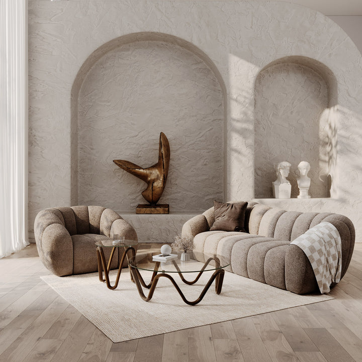 Suki - Modern Taupe Fabric Sofa