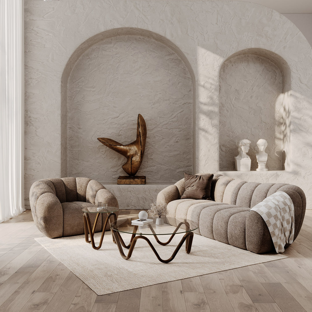 Suki - Modern Taupe Fabric Sofa