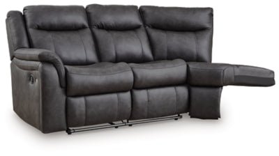 Sultan Meadow Left - Arm Facing Reclining Loveseat - Black Reclining Loveseat modern furniture Contempo Furniture