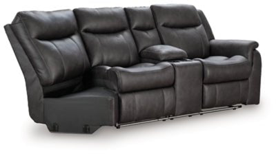 Sultan Meadow Right - Arm Facing Reclining Loveseat - Black Reclining Loveseat modern furniture Contempo Furniture