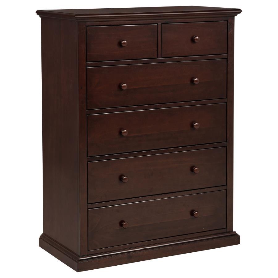 Sumerlin - 6 - Drawer Bedroom Chest Of Drawers - Cappuccino Accent Chest modern furniture Contempo Furniture