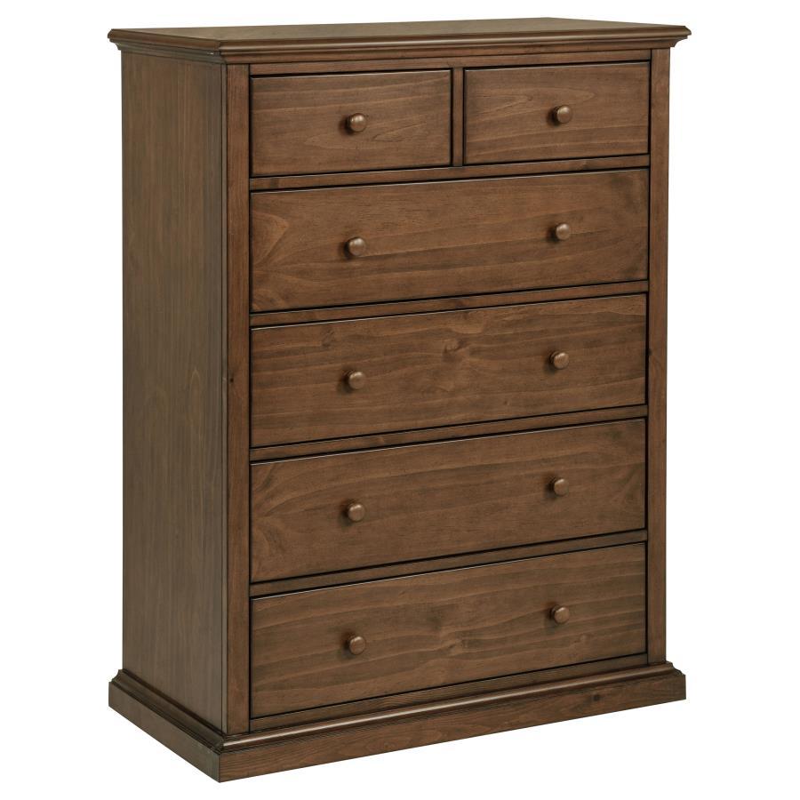 Sumerlin - 6 - Drawer Bedroom Chest Of Drawers - Medium Brown Accent Chest modern furniture Contempo Furniture