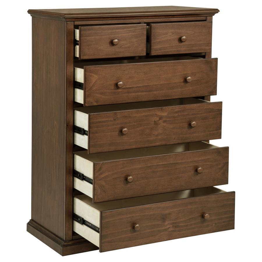 Sumerlin - 6 - Drawer Bedroom Chest Of Drawers - Medium Brown Accent Chest modern furniture Contempo Furniture