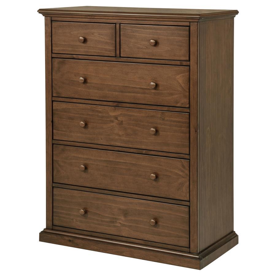 Sumerlin - 6 - Drawer Bedroom Chest Of Drawers - Medium Brown Accent Chest modern furniture Contempo Furniture