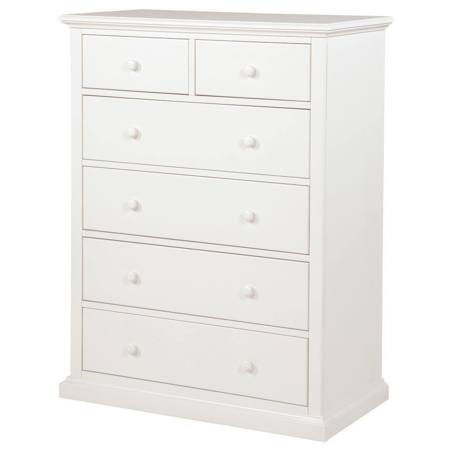 Sumerlin - 6 - Drawer Bedroom Chest Of Drawers White Accent Chest modern furniture Contempo Furniture