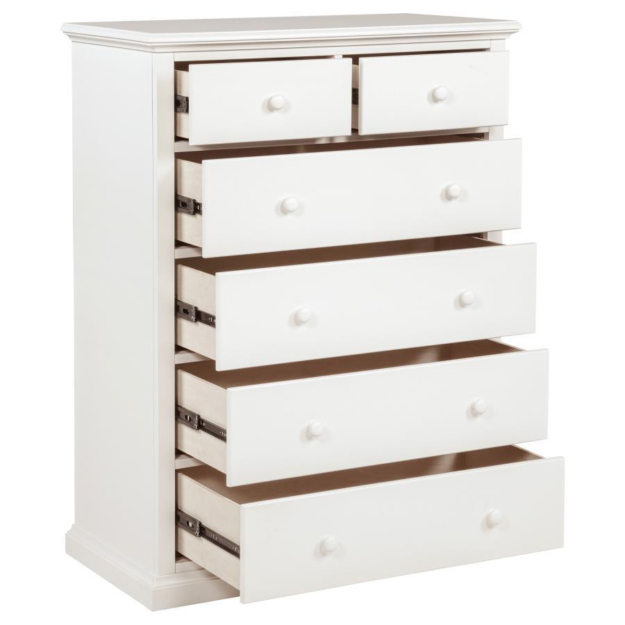 Sumerlin - 6 - Drawer Bedroom Chest Of Drawers White Accent Chest modern furniture Contempo Furniture