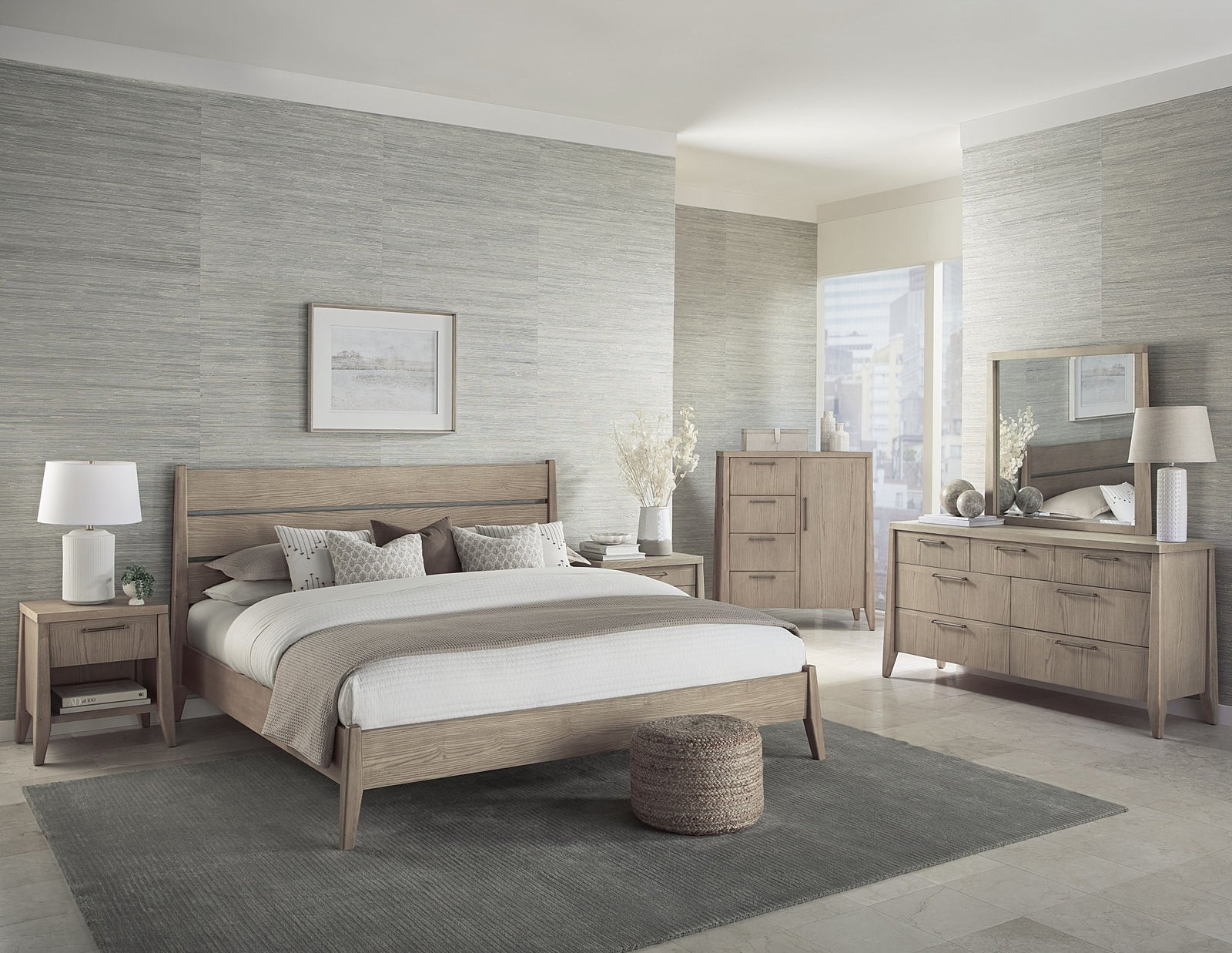 Sumire Four Drawer One Door Ash Wood Chest in Ginger Other modern furniture Contempo Furniture