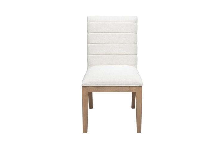 Sumire Solid Wood Dining Chair in Ginger and Natural Linen (Set of 2) Chair modern furniture Contempo Furniture