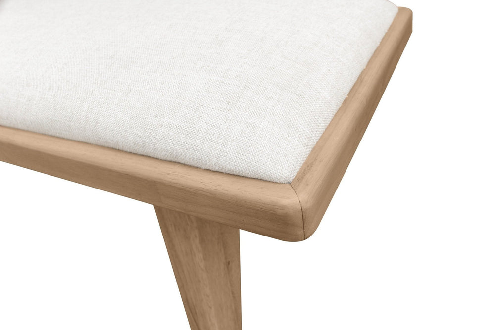 Sumire Upholstered Bench in Ginger and Natural Linen Benches modern furniture Contempo Furniture