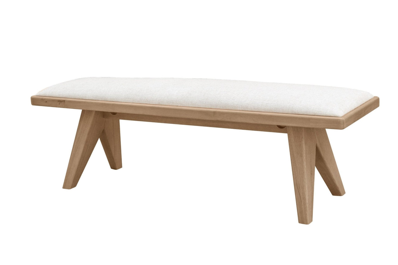 Sumire Upholstered Bench in Ginger and Natural Linen Benches modern furniture Contempo Furniture