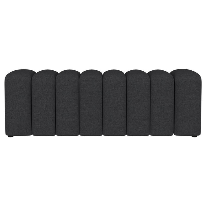 Summer - Fabric Upholstered Tufted Accent Bench - Charcoal Upholstered Bench modern furniture Contempo Furniture