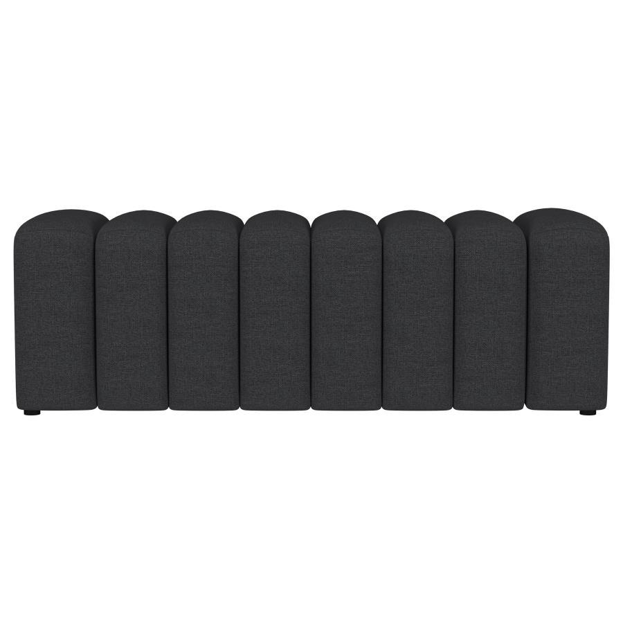 Summer - Fabric Upholstered Tufted Accent Bench - Charcoal Upholstered Bench modern furniture Contempo Furniture