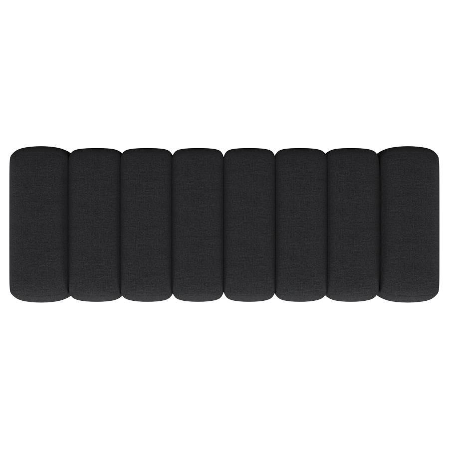 Summer - Fabric Upholstered Tufted Accent Bench - Charcoal Upholstered Bench modern furniture Contempo Furniture