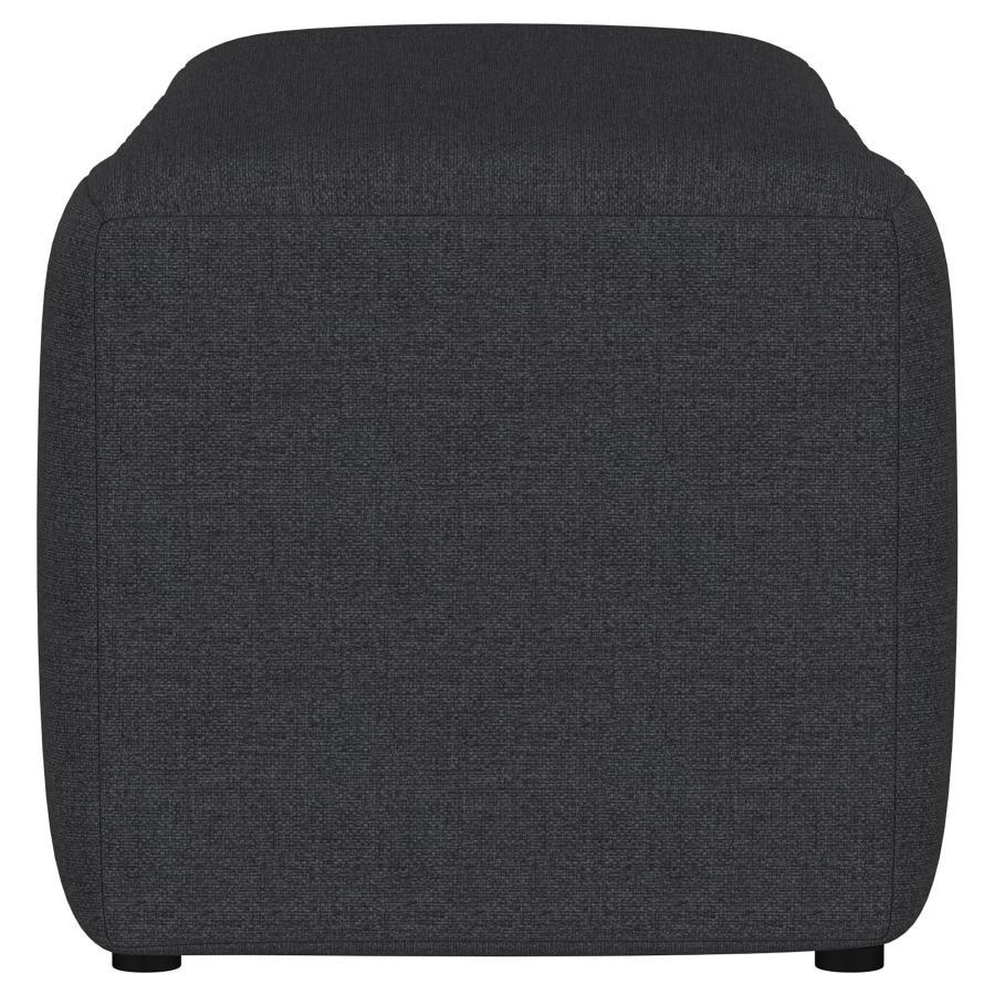 Summer - Fabric Upholstered Tufted Accent Bench - Charcoal Upholstered Bench modern furniture Contempo Furniture