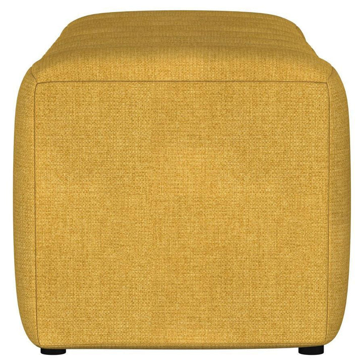 Summer - Fabric Upholstered Tufted Accent Bench - Mustard Yellow Upholstered Bench modern furniture Contempo Furniture