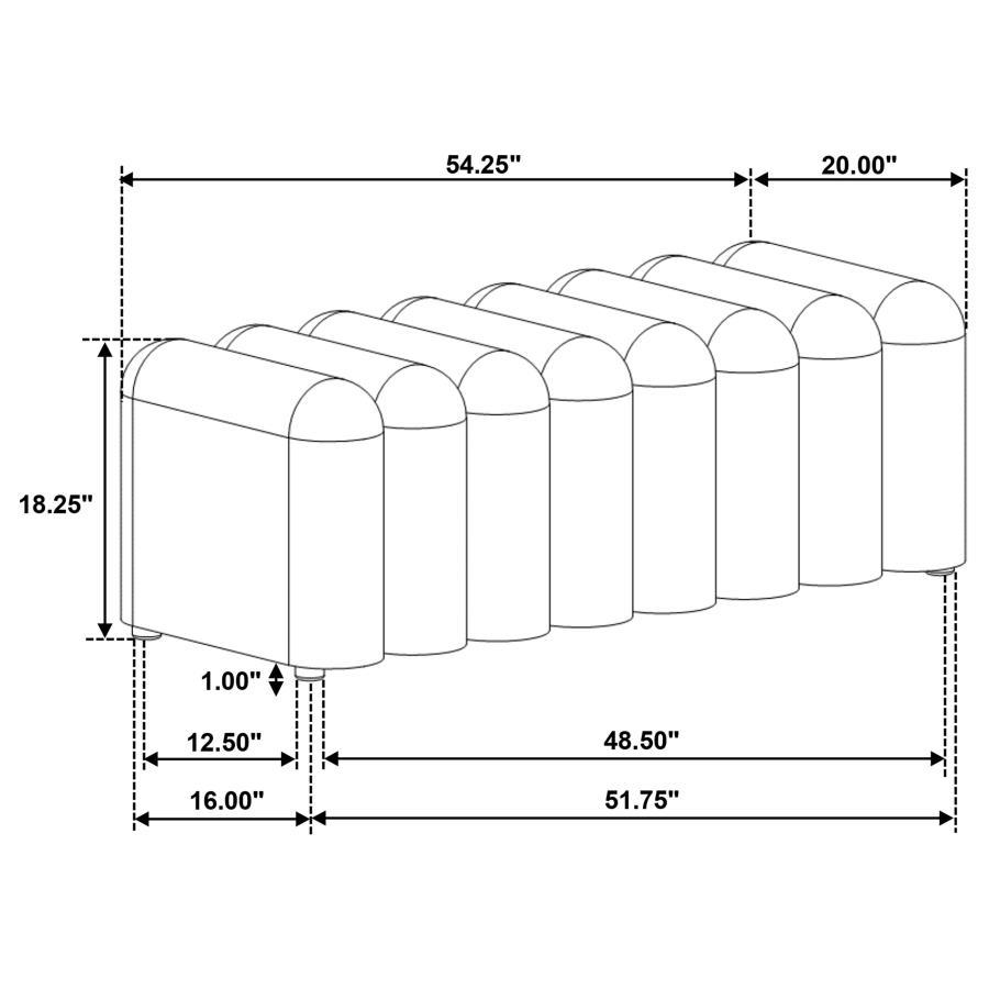 Summer - Fabric Upholstered Tufted Accent Bench - Peacock Blue Upholstered Bench modern furniture Contempo Furniture
