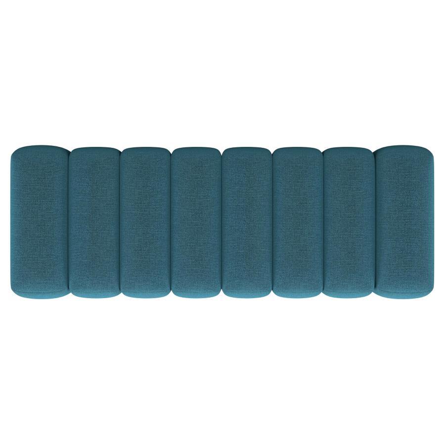 Summer - Fabric Upholstered Tufted Accent Bench - Peacock Blue Upholstered Bench modern furniture Contempo Furniture