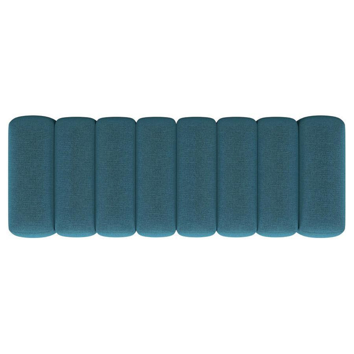 Summer - Fabric Upholstered Tufted Accent Bench - Peacock Blue Upholstered Bench modern furniture Contempo Furniture