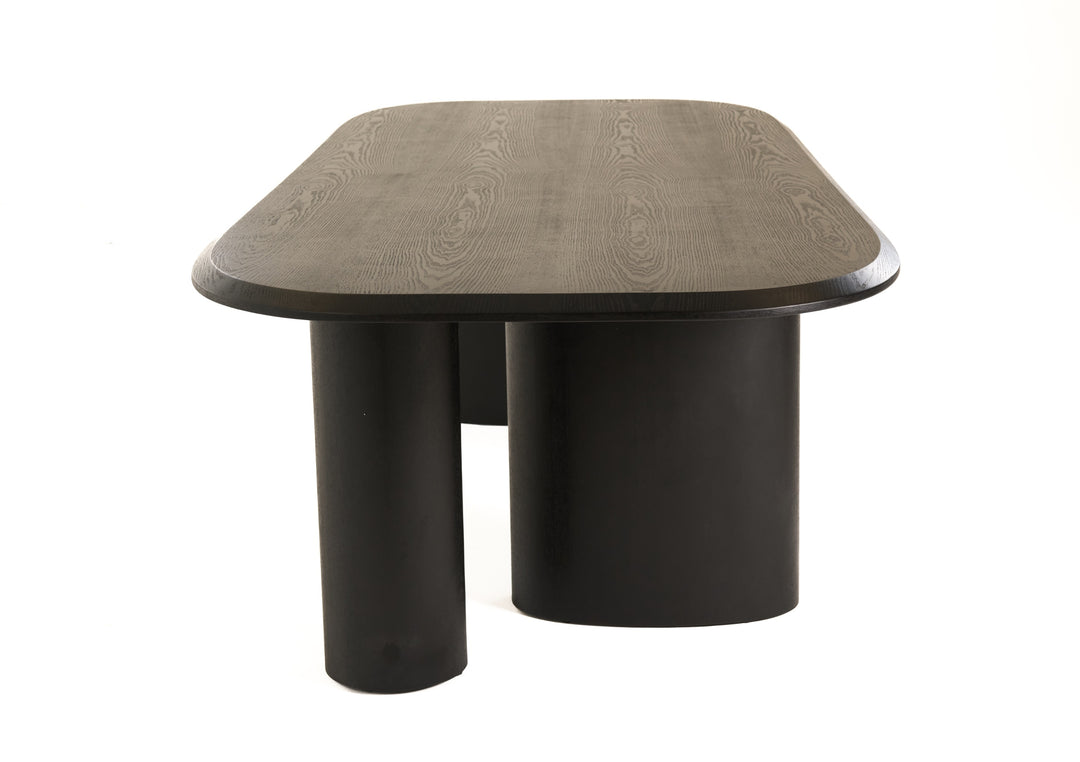 Summit - Modern 118" Black Ash Dining Table