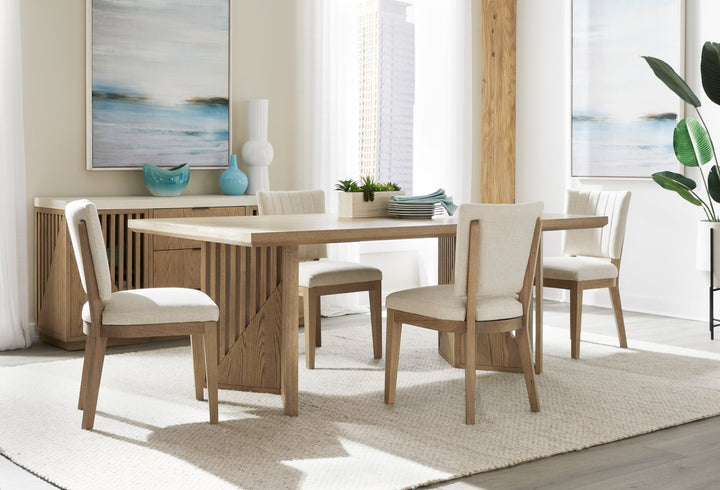 Sumner Channel Back Upholstered Dining Chair in Natural