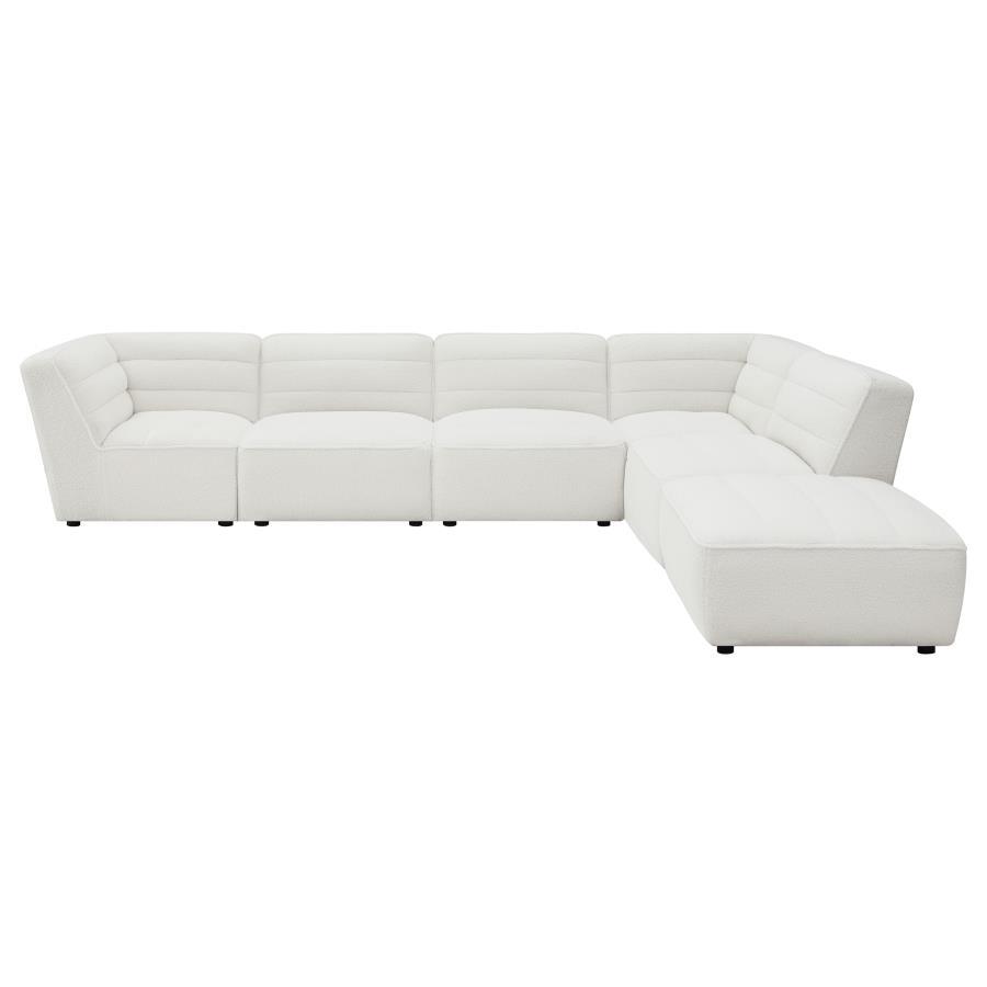 Sunny - 6 Piece Upholstered Modular Sectional Sofa - Natural Stationary Sectional modern furniture Contempo Furniture