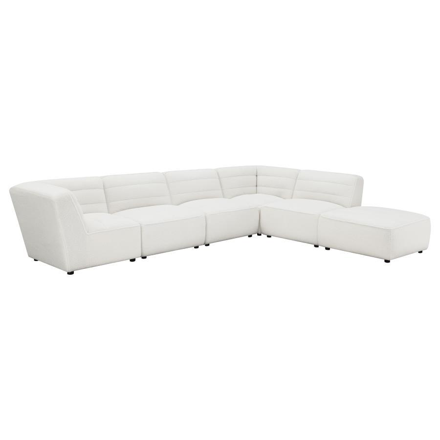Sunny - 6 Piece Upholstered Modular Sectional Sofa - Natural Stationary Sectional modern furniture Contempo Furniture
