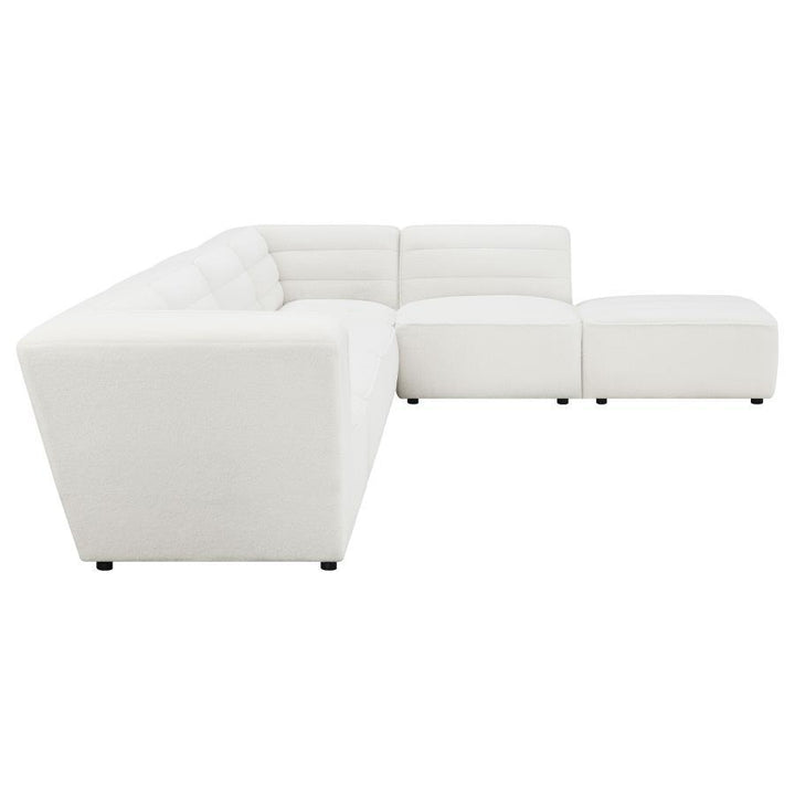 Sunny - 6 Piece Upholstered Modular Sectional Sofa - Natural Stationary Sectional modern furniture Contempo Furniture