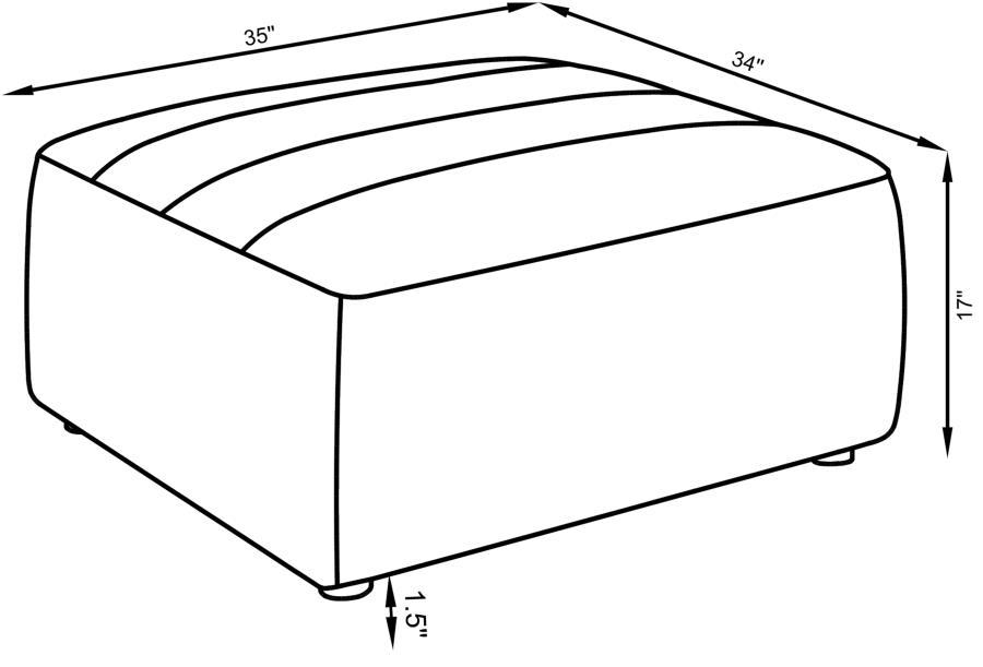 Sunny - Square Upholstered Ottoman - Natural Upholstered Ottoman modern furniture Contempo Furniture