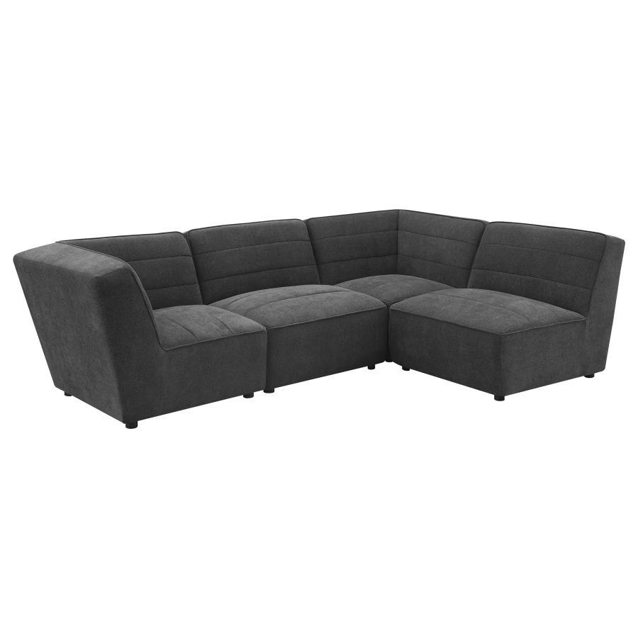 Sunny - Upholstered Armless Chair - Dark Charcoal Stationary Chair modern furniture Contempo Furniture