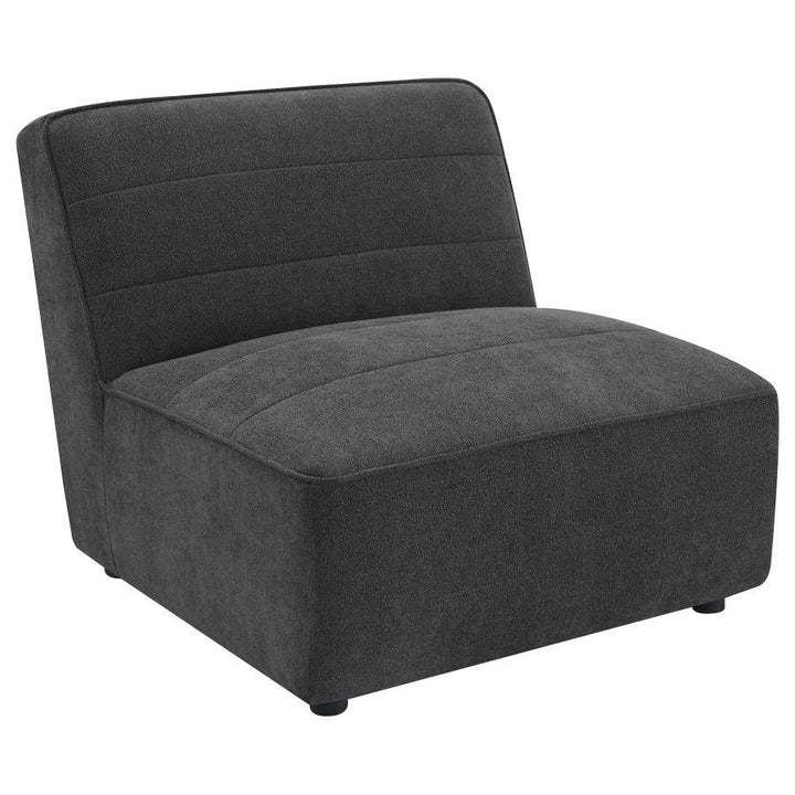 Sunny - Upholstered Armless Chair - Dark Charcoal Stationary Chair modern furniture Contempo Furniture