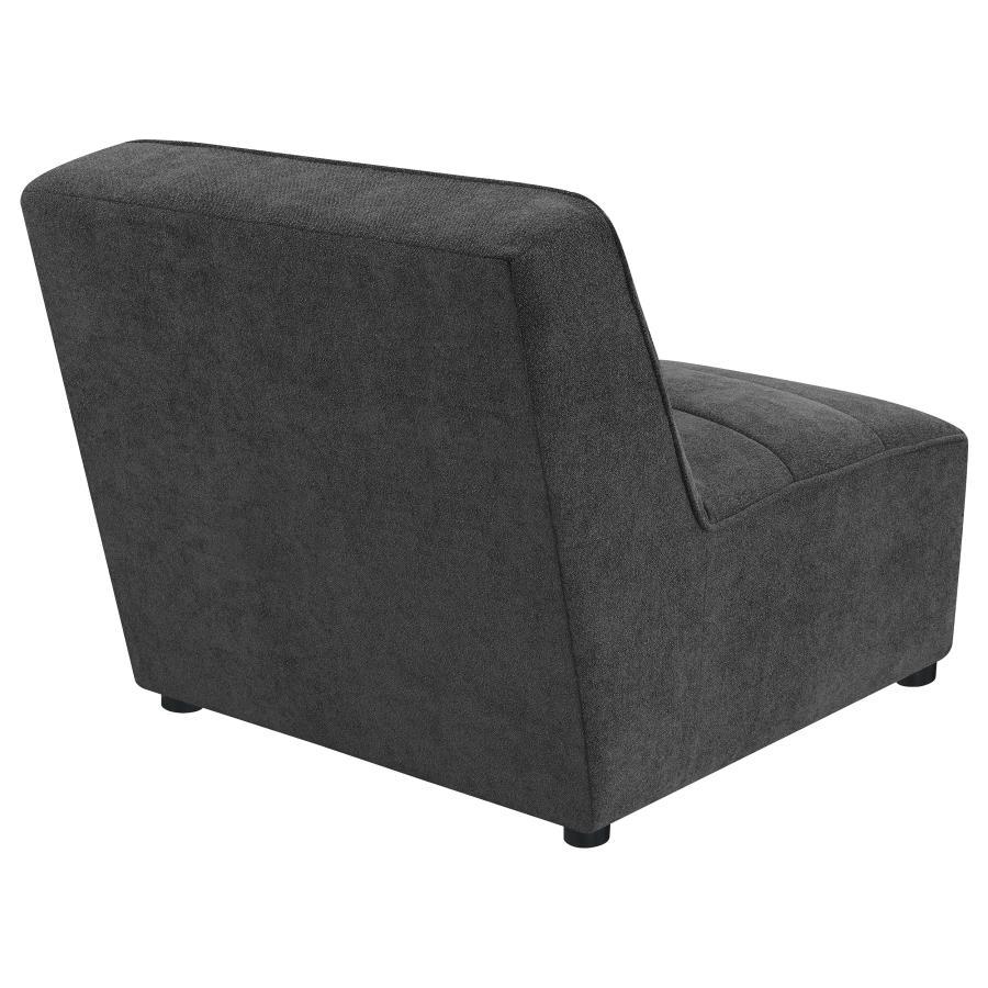 Sunny - Upholstered Armless Chair - Dark Charcoal Stationary Chair modern furniture Contempo Furniture